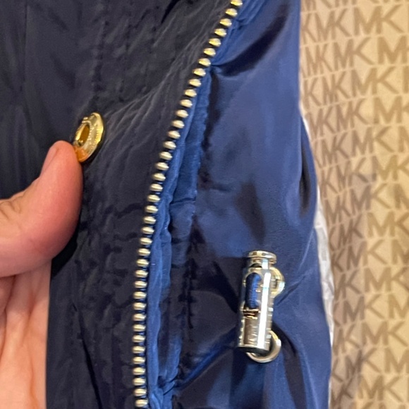 Michael Kors Blue Large Windbreaker zip up jacket puffer - Picture 7 of 11